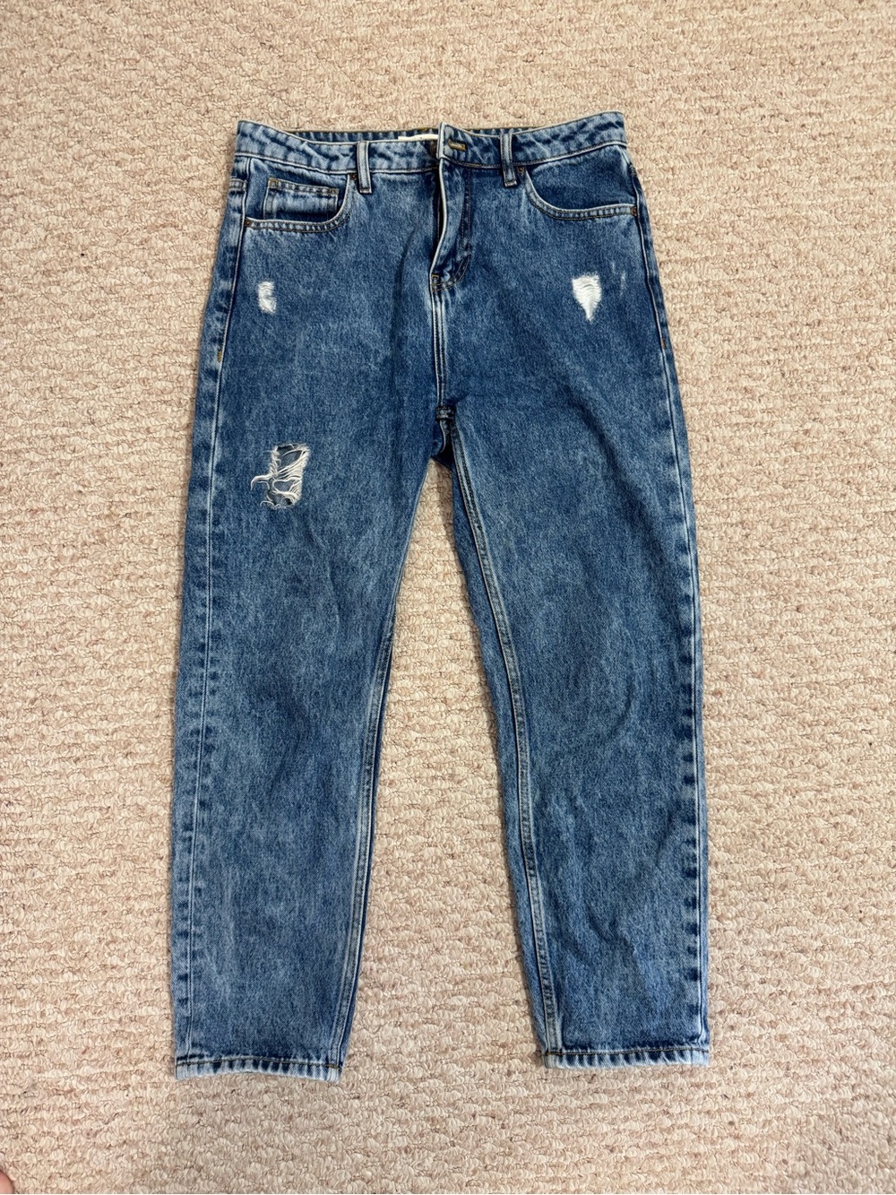 Twik Denim/Simons Women’s Relaxed Fit Distressed Jeans - Blue Wash